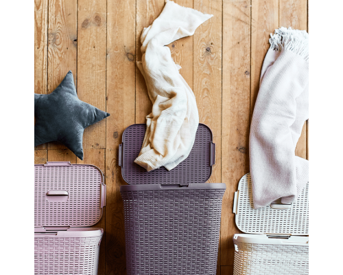 Laundry bin "Rattan" 50L (white rose)