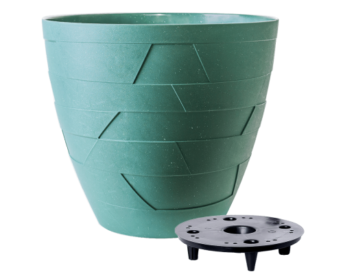 Flowerpot "Ceramo" with insert d14,5x13cm (green concrete)