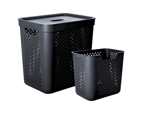 Basket "Simple" with organizer 35L (black)