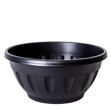 Flowerpot "Janna" with tray 24x11cm (black)