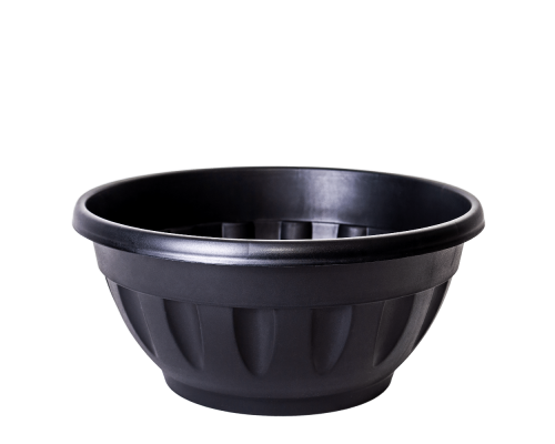 Flowerpot "Janna" with tray 24x11cm (black)