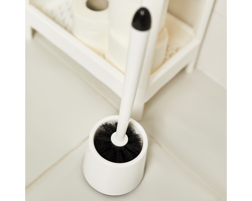 Toilet brush with stand "Optima" (white / black)