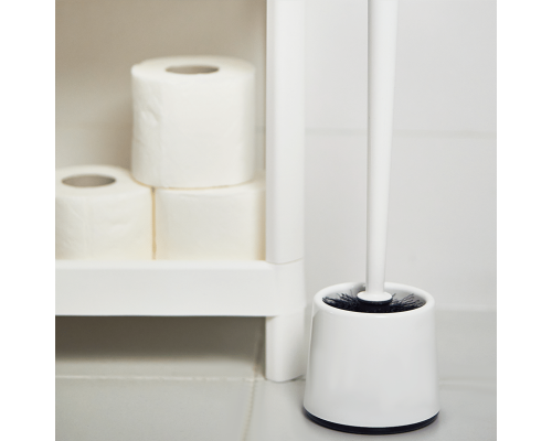 Toilet brush with stand "Optima" (white / black)