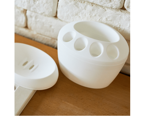 Soap dish set (white rose)