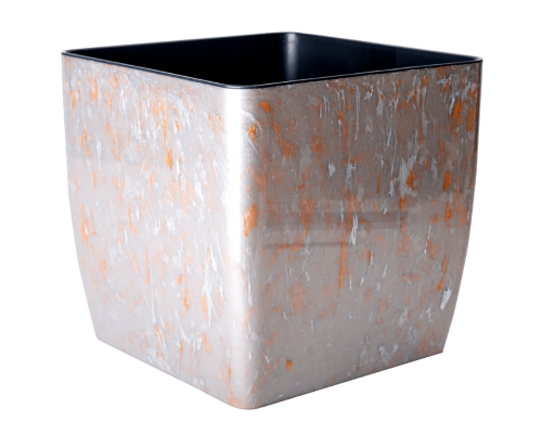 Вазон "Квадро" низький 27*27*26см. Stone (срібний опал)