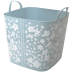 Basket "Practic" with decor (Fleur: gray blue)
