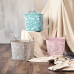 Basket "Practic" with decor (Fleur: gray blue)