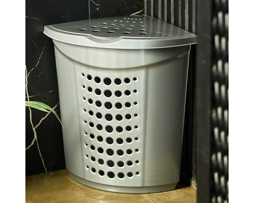 Laundry bin corner 45L (gray)