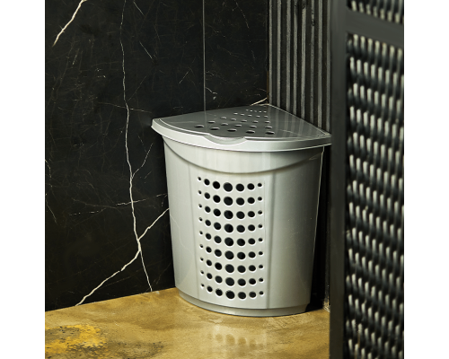 Laundry bin corner 45L (gray)
