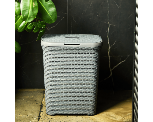 Laundry bin "Rattan" 50L (granite)