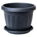 Flowerpot "Terra" with tray 10x 8cm (granite)