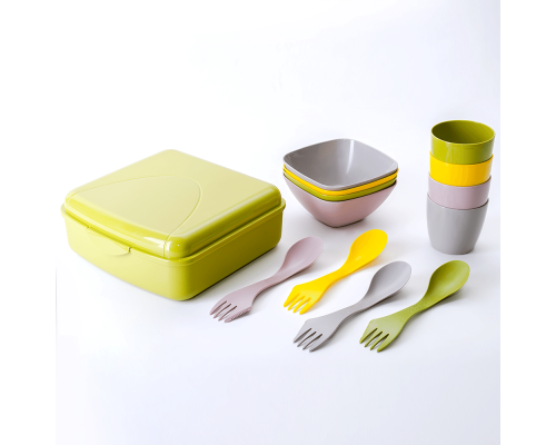 Набір посуду "Веселий пікнічок" на 4 персони (кольоровий)