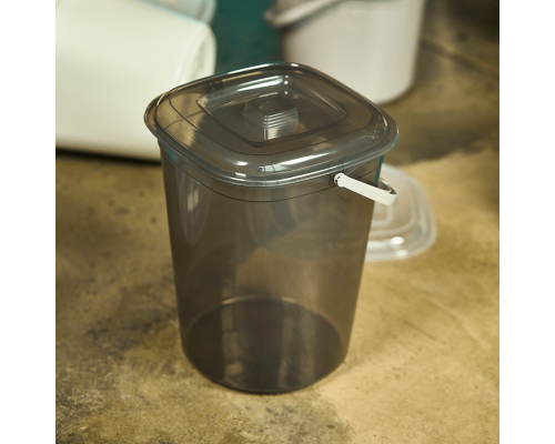 Pail "Smart" with lid 9L (brown transparent / cocoa)