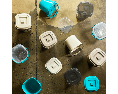 Pail "Smart" with lid 9L (turquoise)