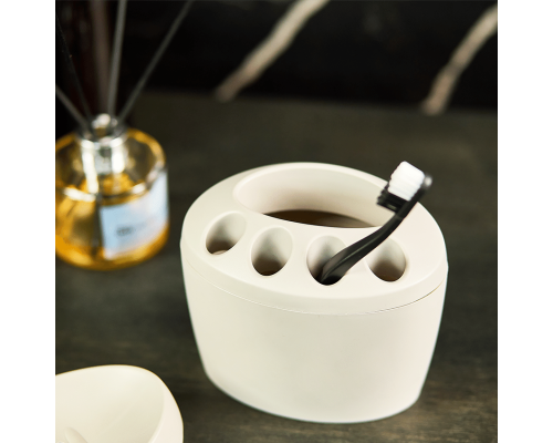 Toothbrush holder (white rose)
