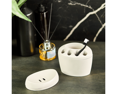 Toothbrush holder (white rose)