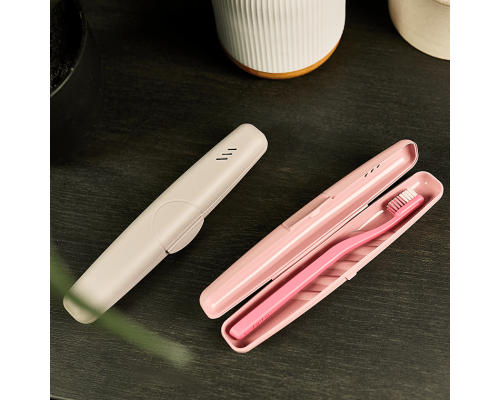 Travel tooth brush case (white rose)