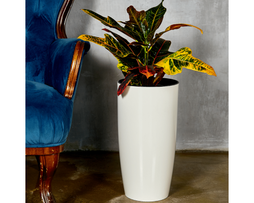 Flowerpot "Alpha" with insert d22x41,5cm (white rose)