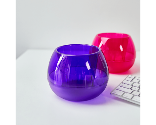 Flowerpot "Sphere" d10cm (violet transparent)