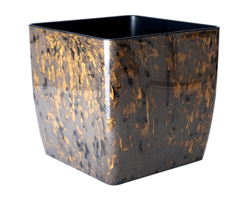 Вазон "Квадро" низький 27*27*26см. Stone (чорний агат)