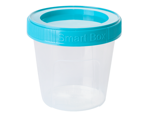 Container "Smart Box" round 0,35L (transparent / turquoise)