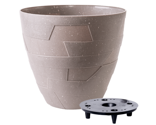 Flowerpot "Ceramo" with insert d14,5x13cm (cappuccino concrete)