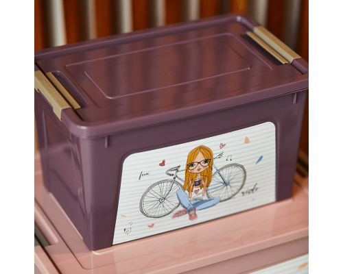 Контейнер "Smart Box" з декором 3,5л. (фіол., Дівчата)