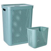 Basket "Simple" with organizer 45L (green)