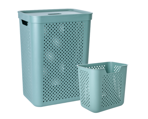 Basket "Simple" with organizer 45L (green)