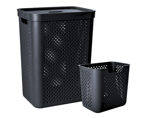 Basket "Simple" with organizer 45L (black)