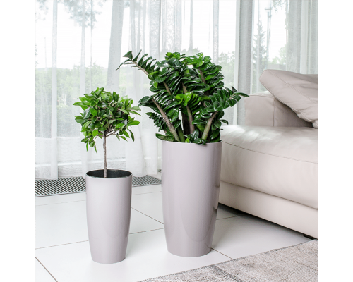 Flowerpot "Alpha" with insert d16x30cm (cocoa)