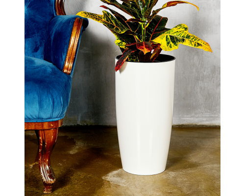 Flowerpot "Alpha" with insert d16x30cm (white rose)