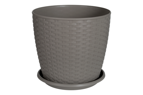 Flowerpot "Rattan" with tray