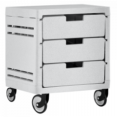 Chest of drawers on 3 drawers on wheels (white)