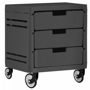Chest of drawers on 3 drawers on wheels (dark gray)