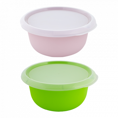 Kitchen bowl with lid 2,75L. (mix (freesia / olive))
