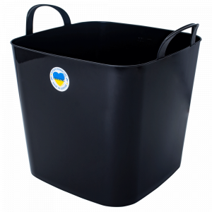Soft building square bucket 22 L (black)