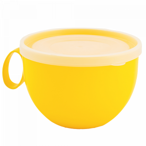 Cup with lid 0,5L. (dark yellow / transparent)