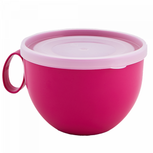 Cup with lid 0,5L. (dark pink / transparent)