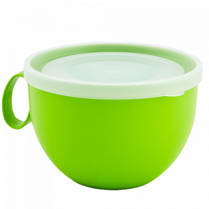 Cup with lid 0,5L. (olive / transparent)