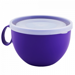 Cup with lid 0,5L. (dark lilac / transparent)