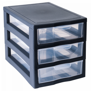 Universal organizer for 3 drawers (granite / transparent)