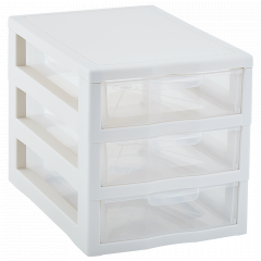 Universal organizer for 3 drawers (white rose / transparent)