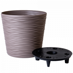 Flowerpot "Fusion" with insert low d23,5x22cm. (cappuccino)