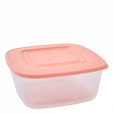 Food storage container square 0,93L. (transparent / apricot)