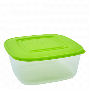 Food storage container square 0,93L. (transparent / olive)
