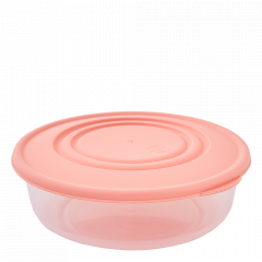 Food storage container round 0,55L. (transparent / apricot)