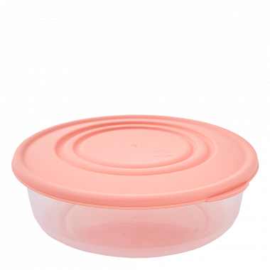 Food storage container round 0,55L. (transparent / apricot)