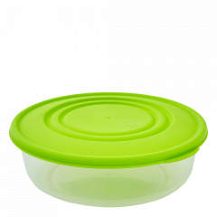 Food storage container round 0,55L. (transparent / olive)