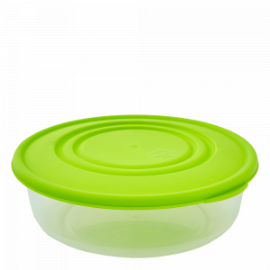 Food storage container round 0,55L. (transparent / olive)
